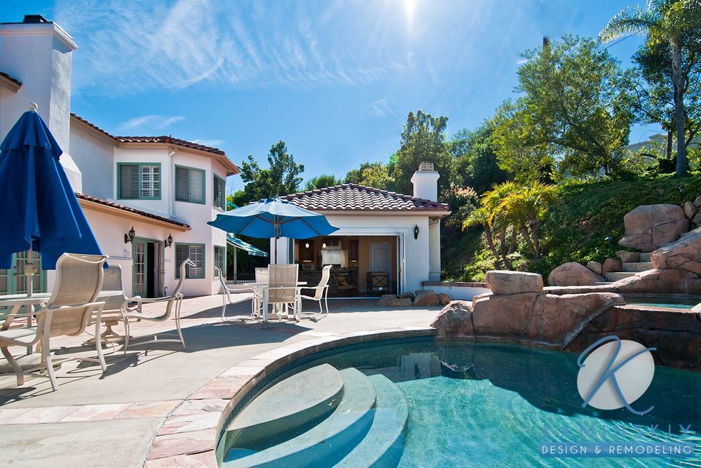 Poway, a poolside addition, a Kaminskiy outdoor living project in San Diego County