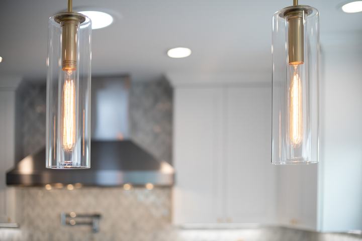 kitchen pendant lights Mitzi Belinda wide mini pendant