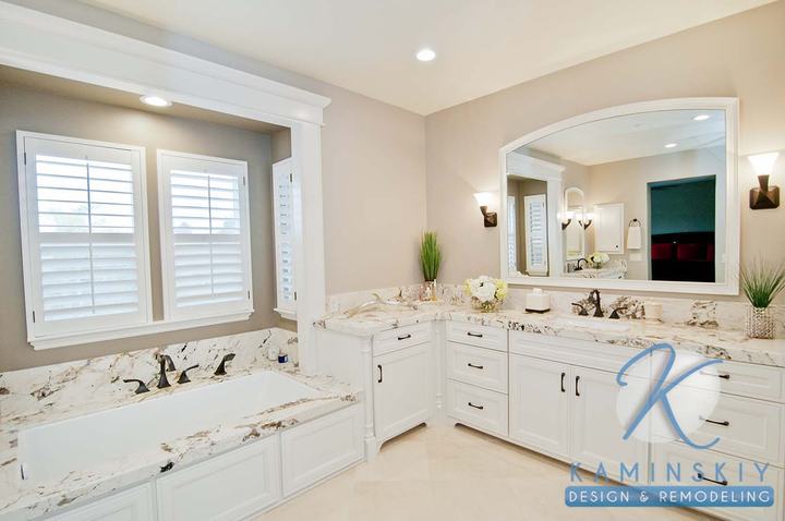 Linda Vista Marble Master Bathroom Remodel, photo 4