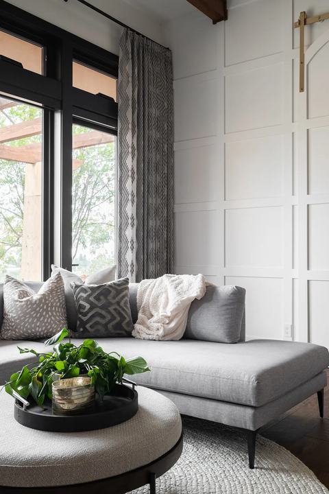 Sitting area with paneled walls