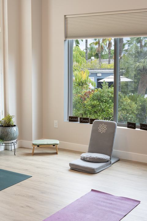 Meditation chair by window