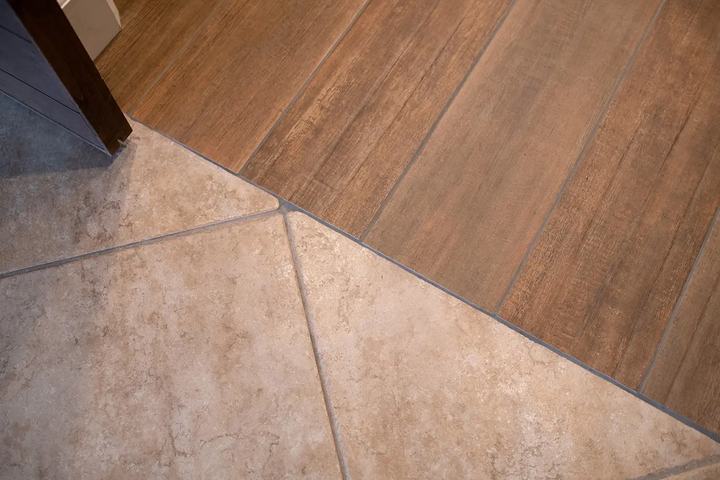 Wood and tile transition for home remodel