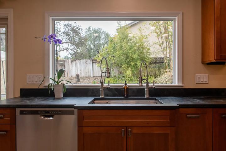 Kitchen Sink with two faucets