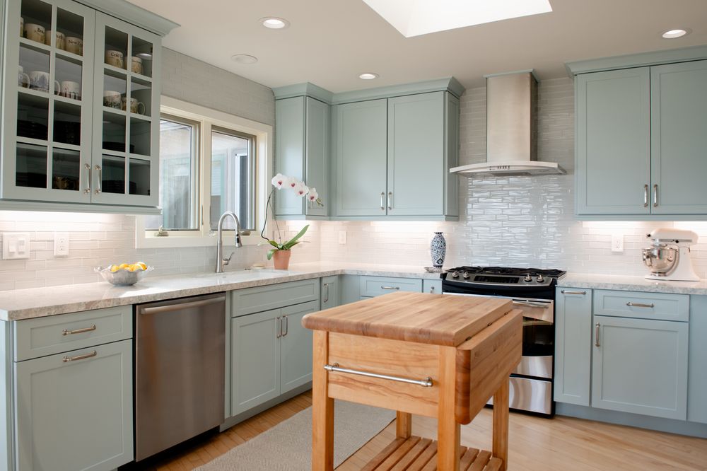 Point Loma, custom blue cabinets, a Kaminskiy kitchen remodel in San Diego County