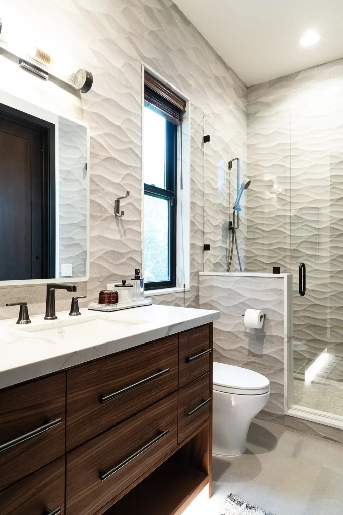 Guest bathroom with walk-in shower